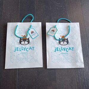 Jellycat shopping bag tote bag blue white limited edition set of 2